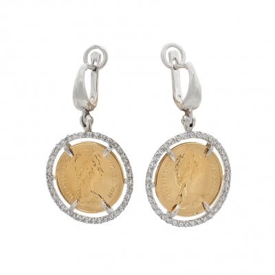 Серебряные серьги BEAVERS с монетой 2315m