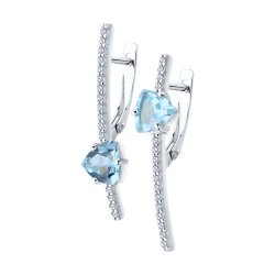 Серьги из серебра с топазами и фианитами (Арт.92022198)