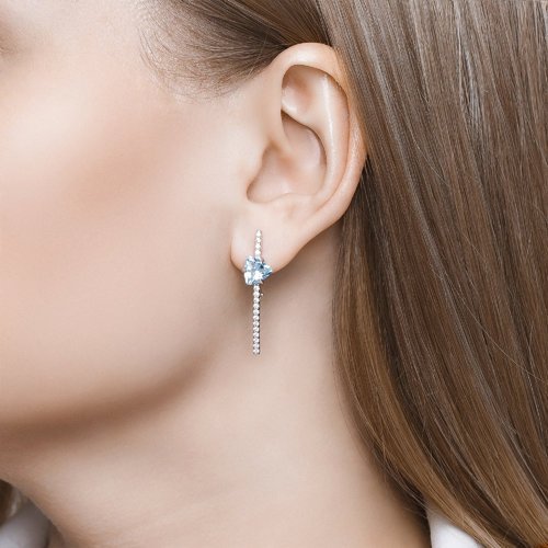 Серьги из серебра с топазами и фианитами (Арт.92022198)