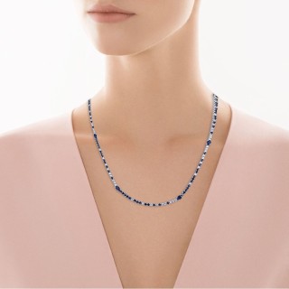 Ожерелье из белого золота с бриллиантами и сапфирами «Синий Вечер» MyJewels (арт.N9152)