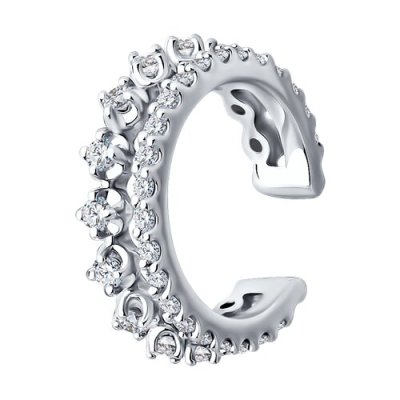 Серьга из белого золота с бриллиантами (Арт.1170026-3)