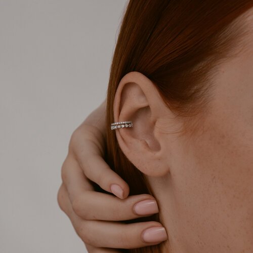 Серьга из белого золота с бриллиантами (Арт.1170026-3)