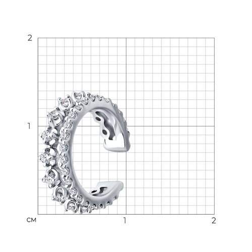 Серьга из белого золота с бриллиантами (Арт.1170026-3)