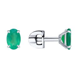 Серьги из серебра с агатами (Арт.92022499)