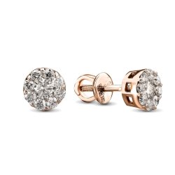 Серьги из золота с бриллиантом Русские Самоцветы (Арт.53727)