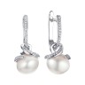 Серьги серебряные с жемчугом и фианитами «Nautilus Grace» Fresh Jewelry (арт.PI-E02458-X-W-PN-X-W)