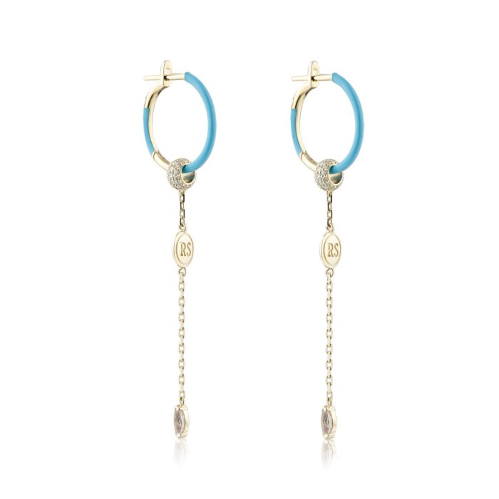 Серьги из золота с аметистом и бриллиантом Русские Самоцветы (Арт.95690)