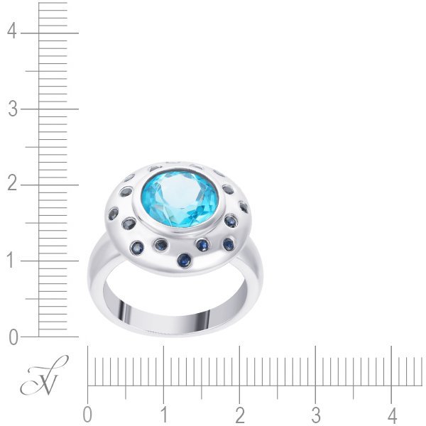 Кольцо из белого золота с сапфиром и топазом (Арт.r23047_sa_bt_wg)