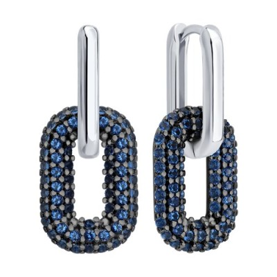 Серьги из серебра с фианитами «Ночная Комета» Соколов (арт.94027526)