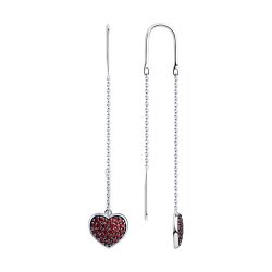 Серьги из серебра с корундами (Арт.94-120-01017-1)