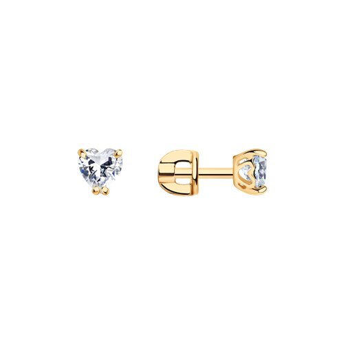 Серьги из золочёного серебра с фианитами (Арт.93020648)