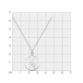 Колье из серебра с фианитом «Peace Sign» Соколов (арт.94071022)