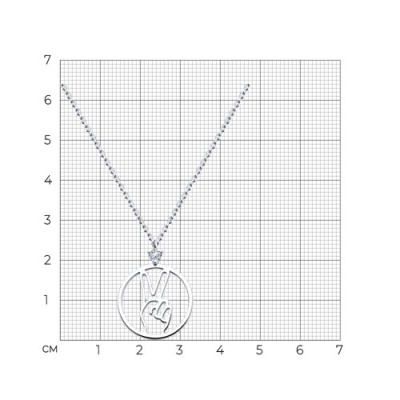 Колье из серебра с фианитом «Peace Sign» Соколов (арт.94071022)