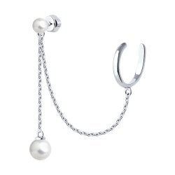 Серьга из серебра с синтетическим жемчугом (Арт.94170355) Серьга из серебра с синтетическим жемчугом (Арт.94170355)