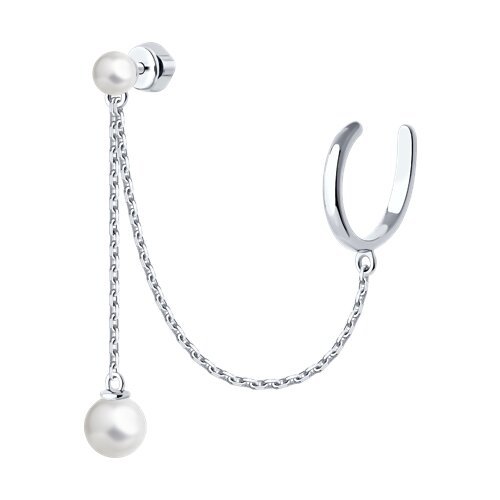 Серьга из серебра с синтетическим жемчугом (Арт.94170355) Серьга из серебра с синтетическим жемчугом (Арт.94170355)