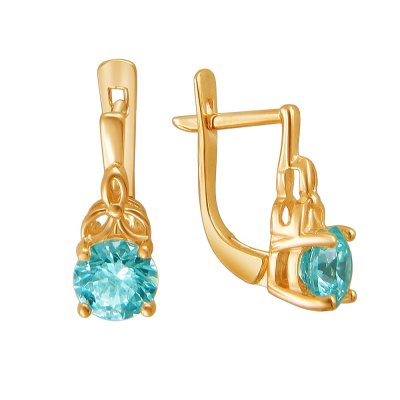 Серьги золото с кристаллами Swarovski «Summer Breeze» Estet (арт.01С2110884-1)