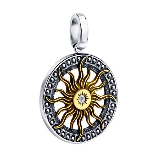 Подвеска из золочёного серебра с фианитом (Арт.95030278)