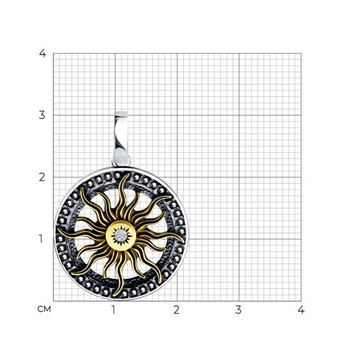 Подвеска из золочёного серебра с фианитом (Арт.95030278)