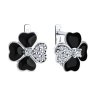 Серьги из серебра с фианитами и эмалью (Арт.94-120-01829-1)
