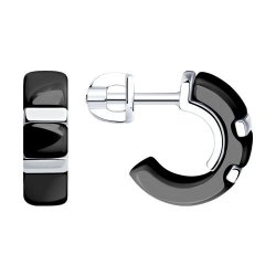 Серьги из серебра с керамическими вставками (Арт.94-122-01454-1)