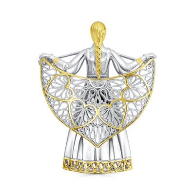 Kabarovsky | Серебряная брошь «Девичьи узоры» (арт. 15-935-0087, серебро 925)