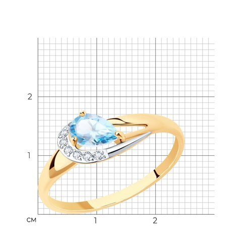 Кольцо золотое пробы 585 с топазом (Арт.51-310-01020-1)