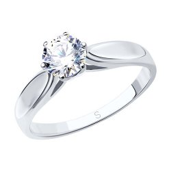 Помолвочное кольцо из родированного серебра (Арт.94010047)