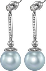 Серьги из серебра с жемчугом и кристаллом swarovski (Арт.aas-6-b-12-27-s)