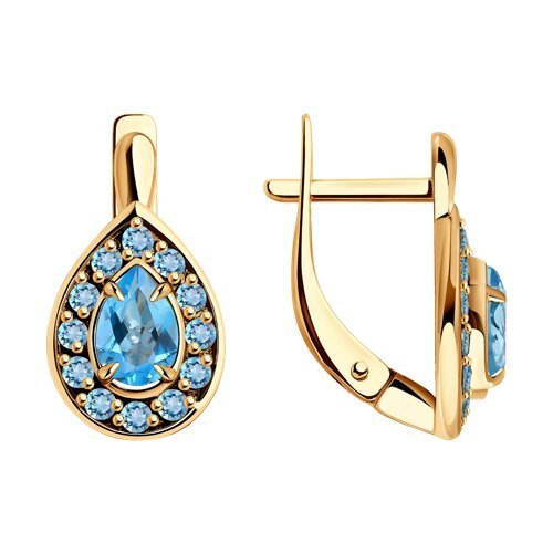 Серьги золотые пробы 585 с топазом (Арт.51-320-01959-1)
