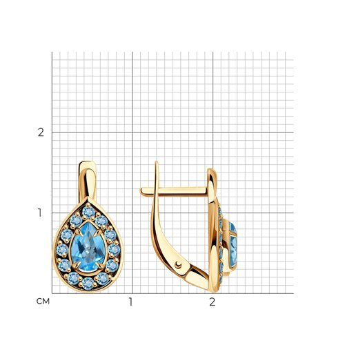 Серьги золотые пробы 585 с топазом (Арт.51-320-01959-1)