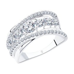 Кольцо из серебра с фианитами (Арт.94011962)