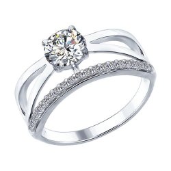 Кольцо из серебра с фианитами (Арт.94012322)