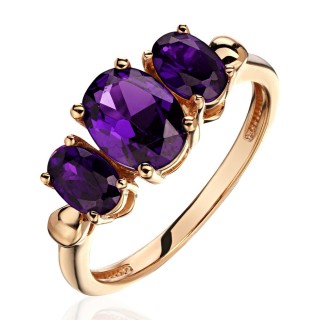Кольцо из красного золота с аметистом «New Colour Триумф» Estet (арт.01К3115381-4)