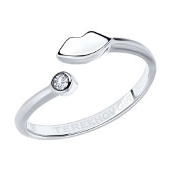 Кольцо из серебра с фианитом (Арт.94012651)