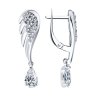 Серьги из серебра с фианитами (Арт.94026613)