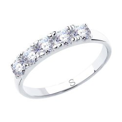 Кольцо из серебра с фианитами (Арт.94012895)