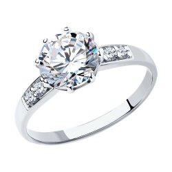 Кольцо из серебра с фианитами (Арт.94013649)