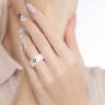 Белое керамическое кольцо с бриллиантом (Арт.6015003)