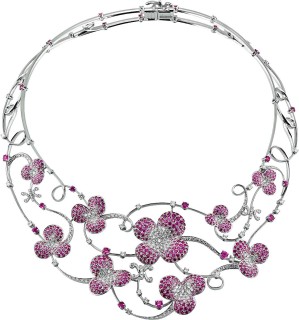 Ожерелье с бриллиантами и сапфирами «Bonheur Fleur» Korloff (арт.G8121)