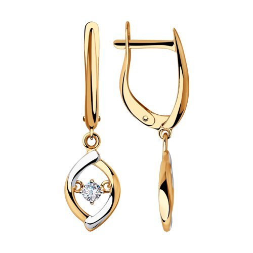 Серьги из золота с фианитами (Арт.028350)