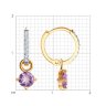 Серьги золотые пробы 585 с аметистом (Арт.729172)