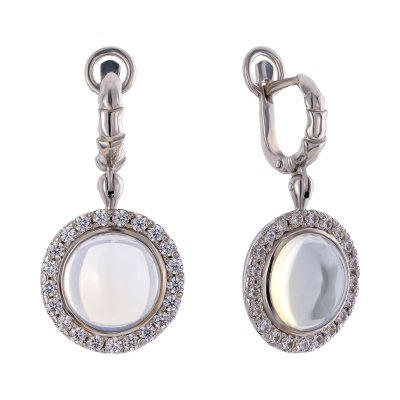 Серебряные серьги BEAVERS с лунным камнем 2514lk