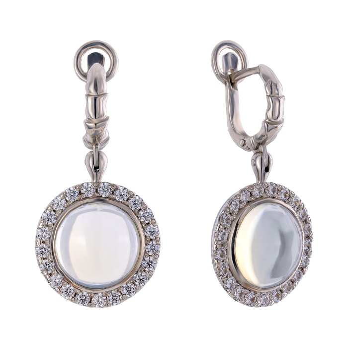 Серебряные серьги BEAVERS с лунным камнем 2514lk