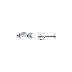 Серьги из серебра с фианитами (Арт.94024482)