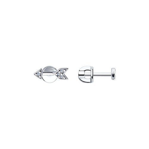 Серьги из серебра с фианитами (Арт.94024482)