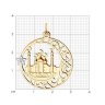 Подвеска мусульманская из золота с фианитом (Арт.034179)