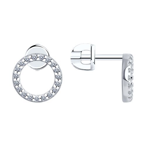 Серьги из серебра с фианитами (Арт.94025799)