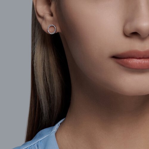 Серьги из серебра с фианитами (Арт.94025799)