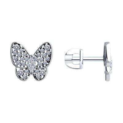 Серьги из серебра с фианитами (Арт.94025907)