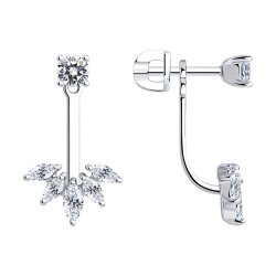 Серьги из серебра с фианитами (Арт.94026021)
